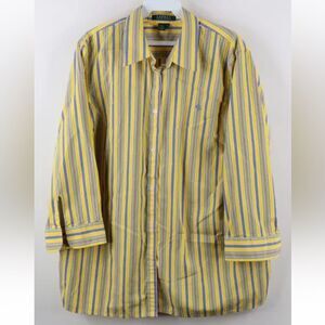 Vintage 90s Ralph Lauren Womens Size 1X Rainbow Striped Collared Button Shirt